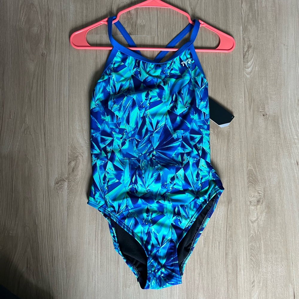 TYR Womens One-Piece Swimsuit - Blue and Green (NWT)